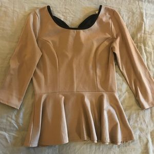 Beige/tan peplum shirt